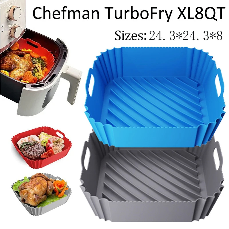 Air Fryer Silicone Pot Liner - Freidora de aire grande, bandeja de