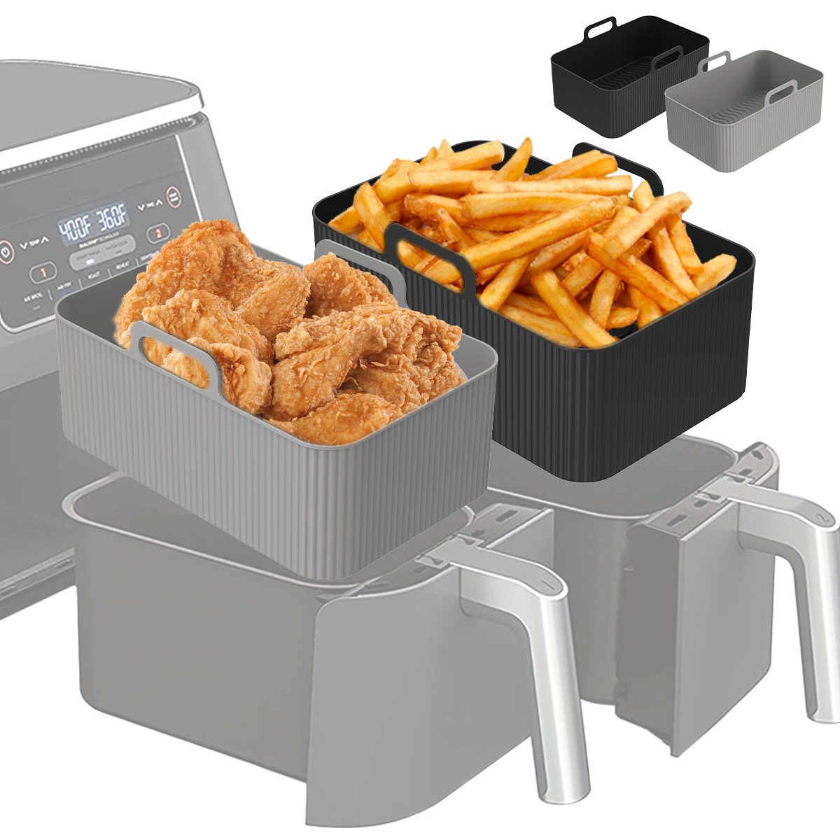 Air Fryer Silicone Pot Liner - Revestimiento de silicona para freidora de