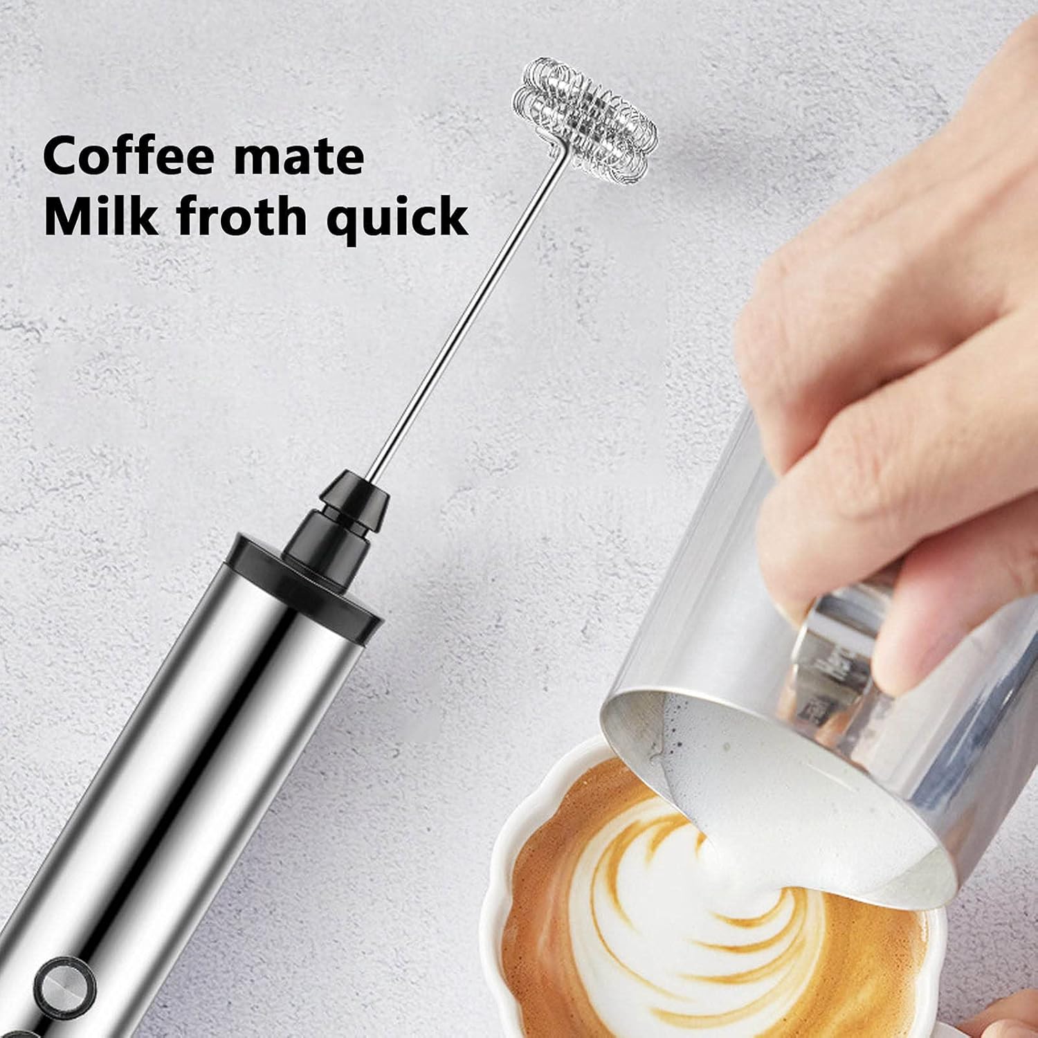 Electric Milk Frother Handheld - Batidora de Leche Eléctrica de Mano