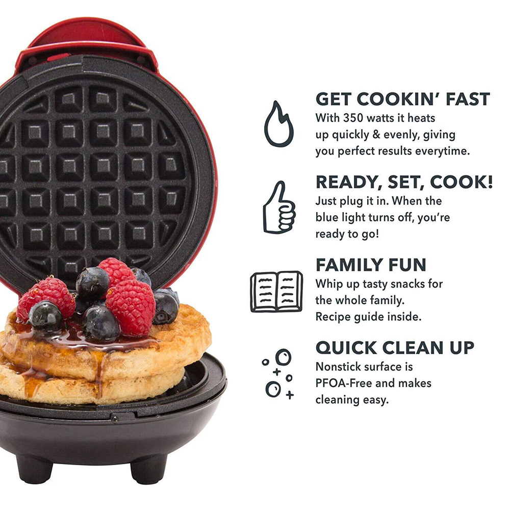 Mini máquina para hacer gofres - Mini Waffle Maker Machine reseña y precio