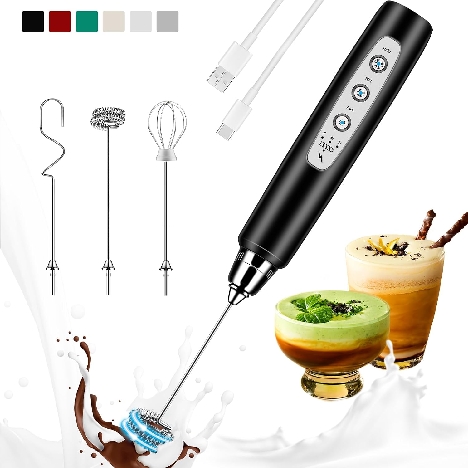Espumador de Leche Recargable, - Electric Milk Frother Handheld reseña y precio
