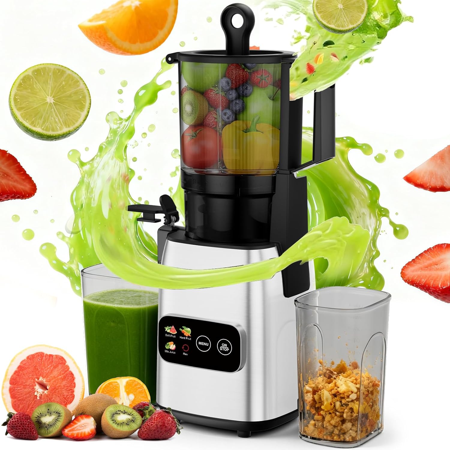 Extractor de Jugos Prensado en - Electric Slow Juicer Cold Press reseña y precio