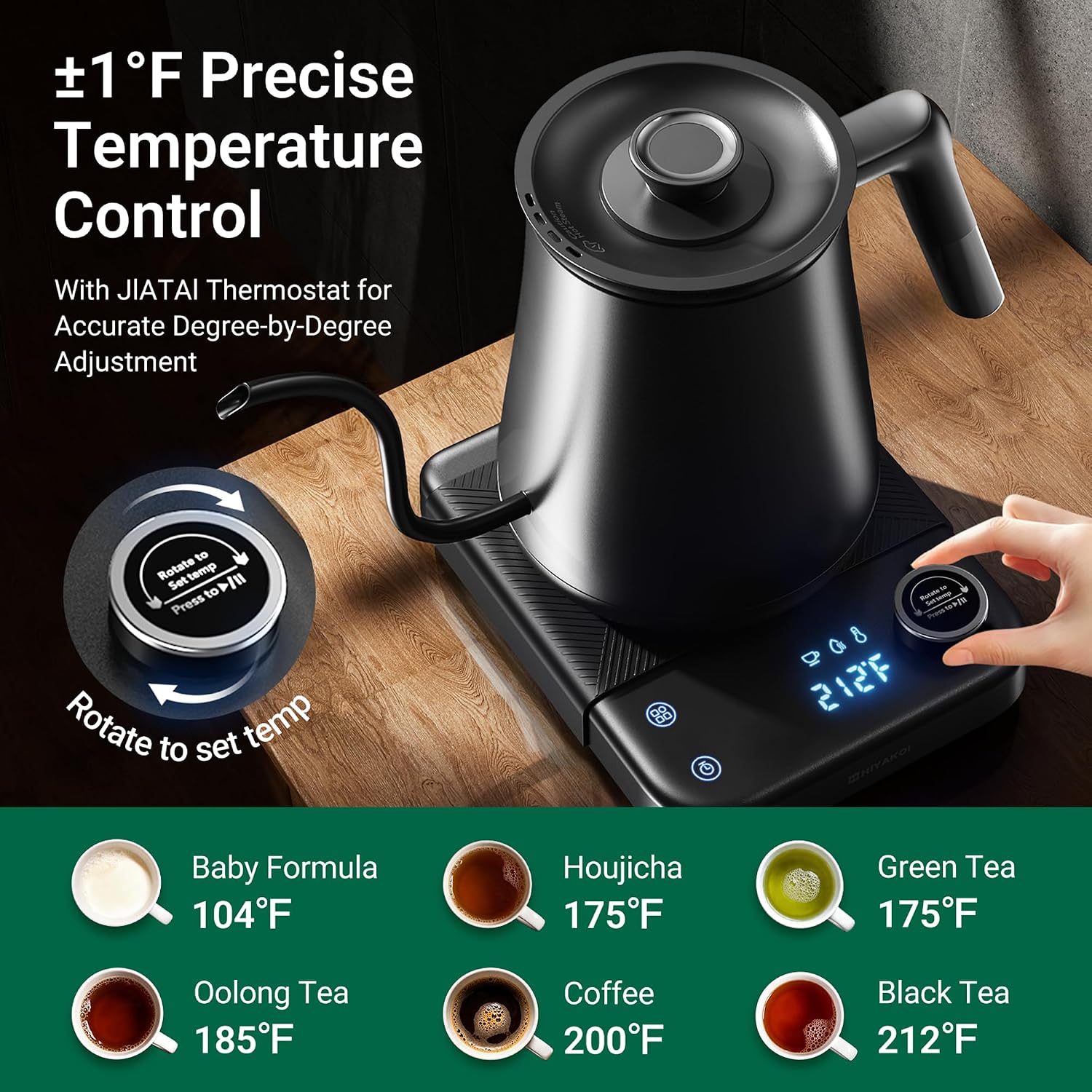 Hervidor Eléctrico Gooseneck c - Electric Kettle Temperature Control reseña y precio